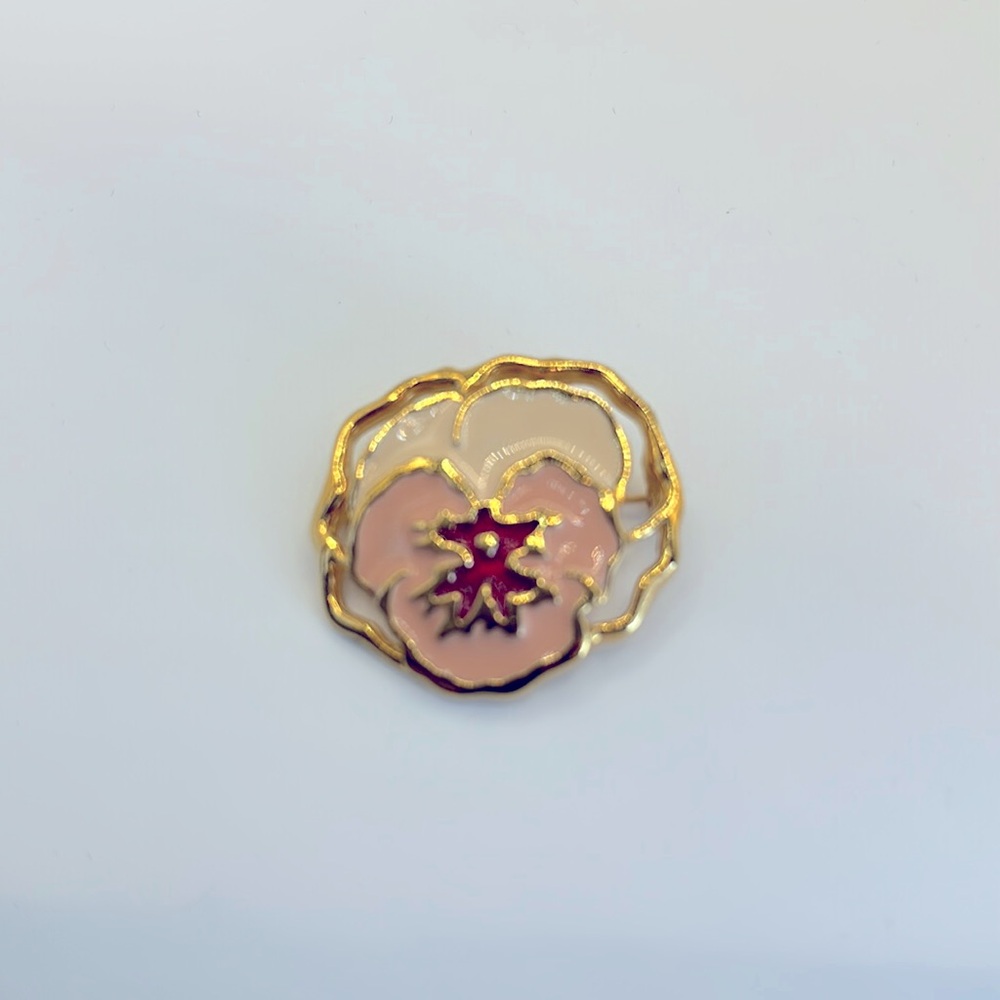 Vintage Flower Enamel Brooch